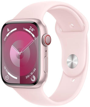 Apple Watch Series 9 4G 45mm Aluminium Rosé Sportarmband Hellrosa S/M