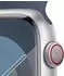 Apple Watch Series 9 4G 45mm Aluminium Silber Sportarmband Sturmblau M/L