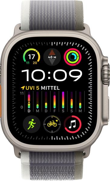 Apple Watch Ultra 2 Titan Trail Loop Grün/Grau S/M