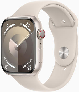 Apple Watch Series 9 4G 45mm Aluminium Polarstern Sportarmband Polarstern S/M