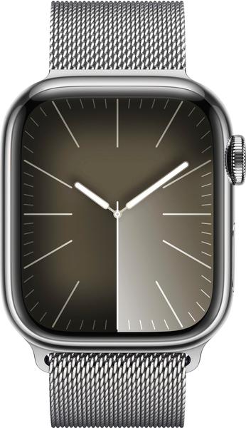 Apple Watch Series 9 4G 41mm Edelstahl Silber Milanese Silber