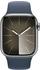 Apple Watch Series 9 4G 41mm Edelstahl Silber Sportarmband Sturmblau M/L
