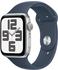 Apple Watch SE 2022 GPS 44mm silber Sportarmband Sturmblau M/L