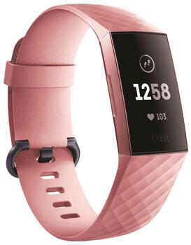 Wigento Fitbit Charge 3 / 4 Kunststoff / Silikon Armband für Männer / Größe L Pink Uhr