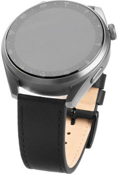 FIXED Leather Strap 22mm für Smartwatch, Schwarz