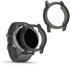 kwmobile 2x Sport Schutzhülle kompatibel mit Garmin Vivoactive 4 (45 mm) Hülle - Silikon Cover klar - Case ohne Tracker - Schwarz Transparent
