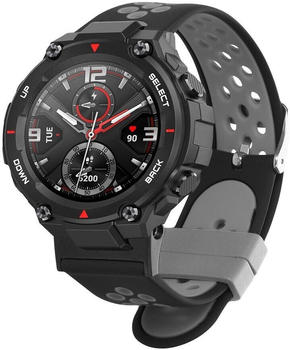 kwmobile Ersatzarmband kompatibel mit Huami Amazfit T-Rex / T-Rex Pro Armband - Fitnesstracker Band aus Silikon in Schwarz Grau
