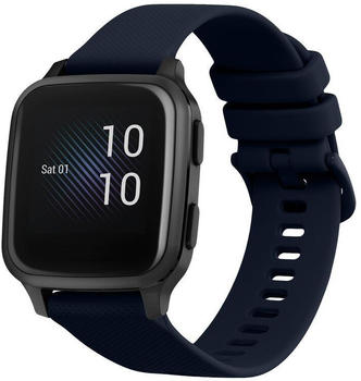 kwmobile Ersatzarmband kompatibel mit Garmin Venu Sq Music / Sq Armband - Fitnesstracker Band aus Silikon in Dunkelblau