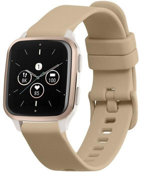 kwmobile Ersatzarmband kompatibel mit Garmin Venu Sq 2 Music / Sq 2 Armband - Fitnesstracker Band aus Silikon in Beige