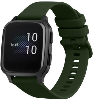 kwmobile Ersatzarmband kompatibel mit Garmin Venu Sq Music / Sq Armband - Fitnesstracker Band aus Silikon in Dunkelgrün