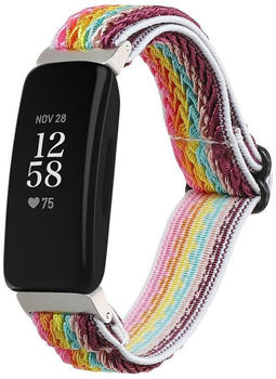 kwmobile Armband kompatibel mit Fitbit Inspire 2 / Inspire HR - Nylon Fitnesstracker Sportarmband Band in Mehrfarbig - Innenmaße von 12 -20 cm