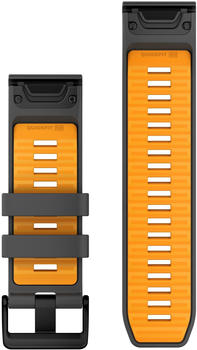 Garmin QuickFit 26 Silikonarmband Graphit/Spark Orange (010-13393-05)