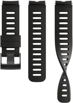 Suunto Watch strap - 22 Div1 Silicone Strap All Black S+M in Silicone Black