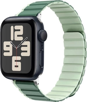 Wigento Apple Watch SE 2023 44mm Magnetisches Design Silikon Armband Grün