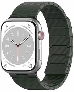 Wigento Apple Watch SE 2023 40mm Carbonfaser Magnetisches Armband Grün