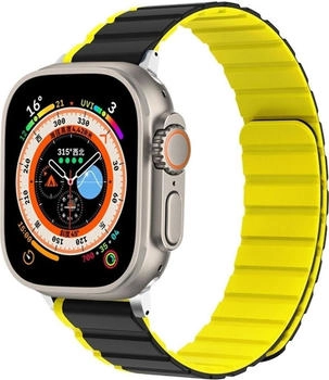 Wigento Apple Watch Ultra 2 / 1 49mm Magnetisches Silikon Armband Gelb