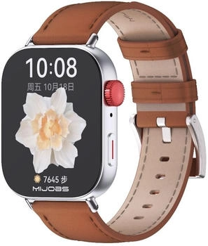 Wigento Huawei Watch Fit 3 Echt Leder Design Smart Watch Arm Band Braun 2