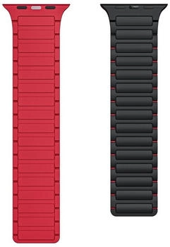 Wigento Apple Watch SE 2023 40mm Silikon Magnetschlaufe Arm Band Rot