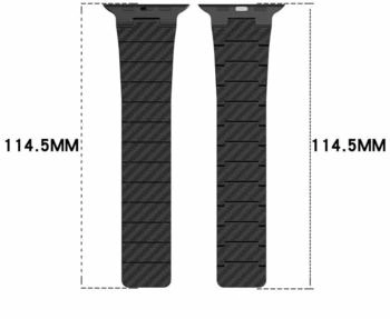 Wigento Apple Watch SE 2023 40mm Carbonfaser Magnetisches Armband Schwarz