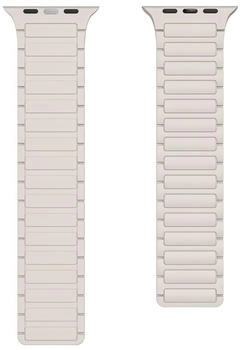 Wigento Apple Watch SE 2023 44mm Silikon Magnetschlaufe Arm Band Beige