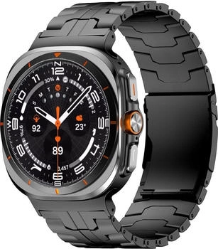 Wigento Samsung Galaxy Watch Ultra 47mm Three Bead Metall Armband Schwarz