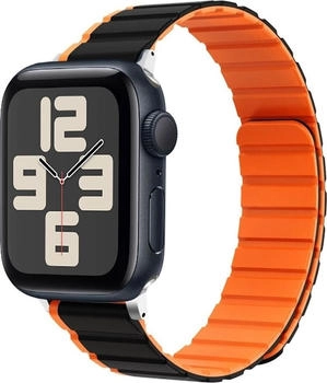 Wigento Apple Watch SE 2023 44mm Magnetisches Silikon Armband Orange