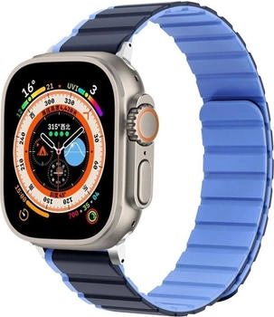 Wigento Apple Watch Ultra 2 / 1 49mm Magnetisches Silikon Armband Blau