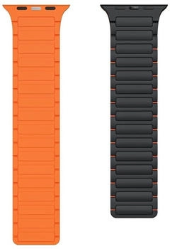Wigento Apple Watch SE 2023 40mm Silikon Magnetschlaufe Arm Band Orange