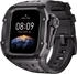 Wigento Für Apple Watch Series 10 46mm Hochwertiges Silikon Arm Band mit Metall Gehäuse