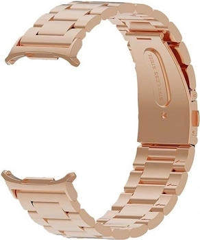 Wigento Für Samsung Galaxy Watch Ultra 47mm Three Bead Edelstahl Metall Band Rose Gold