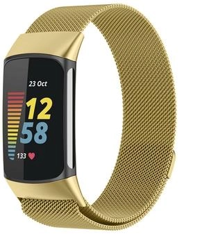 Wigento Für Fitbit Charge 6 / 5 Ersatz Stahl / Metall Magnet Watch Uhr Armband Zubehör