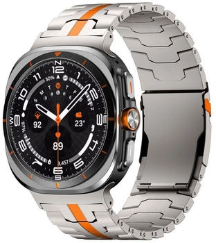 Wigento Für verschiedene Smartwatches hochwertiges Three Bead Titan Metall Smart Armband