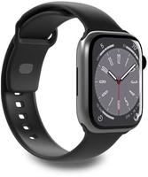 SBS Armband f&uuml;r Armbanduhr, Silikon, App-Watch, Schwarz, Geh&auml;use 42-44-45-49