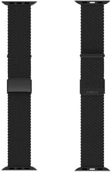 Celly Soft Woven Fabric Strap for Apple Watch 42/44/45mm Black