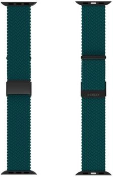 Celly Soft Woven Fabric Strap for Apple Watch 42/44/45mm Green