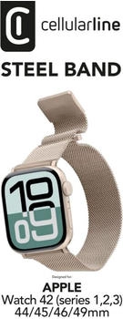 Cellular Line STEEL BAND Milanese for Apple Watch 42/44/45/46/49mm Beige