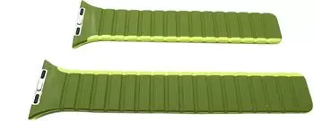 System-S Magnetic silicone strap compatible with Apple Watch 42, 44, 45, 49 mm, light green