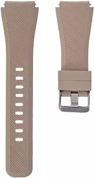 System-S Flexible silicone strap compatible with Samsung Gear S3, 22mm light brown