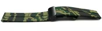 System-S Silicone strap with folding clasp compatible with 20mm camouflage green watch