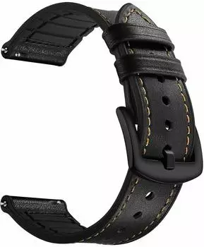 System-S Flexible silicone strap compatible with Galaxy Watch 4, 20mm black/yellow