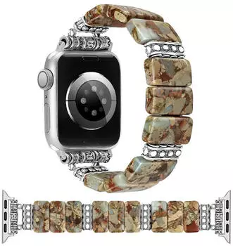 Wigento Keramik Armband für Apple Watch 42mm 41mm 40mm 38mm Imperial Stone Ersatz Braun