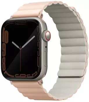 Uniq Revix Reversibles Magnetisches Uhrenarmband Apple Watch 42/44/45mm pink/beige (6700103)