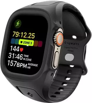 Spigen Liquid Air Pro Sportarmband für Apple Watch Ultra 1/2/3 49mm, TPU, schwarz (ACS05463)