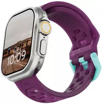 Urban Armor Gear Civilian Apple Watch Armband 49/46/45/44/42mm, Silikon, deep purple synth/aqua (194002114E5F)