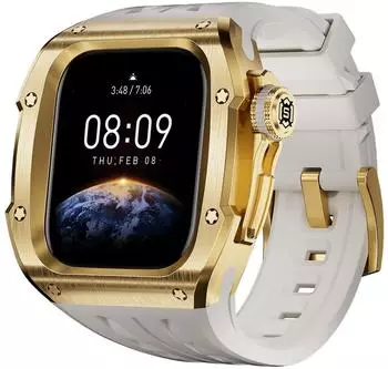 Wigento Silikon Armband mit Metall Gehäuse für Apple Watch Series 10 46mm (88277)