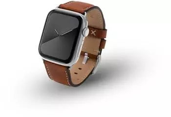JT Berlin Charlie Lederarmband für Apple Watch 42-49mm, braun/silber (10835)