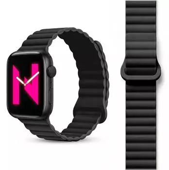 NALIA Core Magnet Armband Silikon 42/44/45/46/49mm, nachtschwarz (Core Magnet)