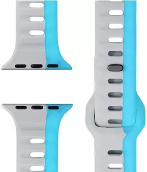 NALIA Motion Silikon Sportarmband 42/44/45/46/49mm, sturmblau/grau