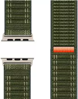 NALIA Evolv Nylon Armband gewebt mit Klettverschluss 38/40/41/42mm waldgr&uuml;n (de-8229_03)
