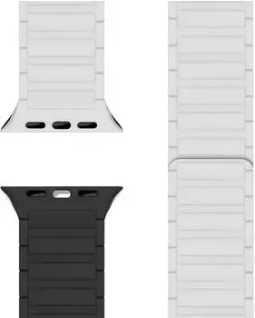 NALIA Nexus Magnet-Armband Apple Watch 38/40/41/42mm, Silikon, schneewei&szlig; (de-8223_10)